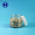Küçük Altıgen 190ml Kapaklı Boş Plastik Gıda Kavanozları Tatlılar Fıstık Pirinç Fasulye Paketleme
