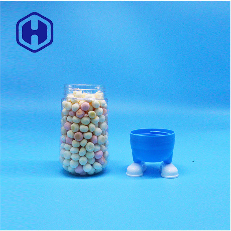 Benzersiz Plastik Gıda Sınıfı Şekerli Şekerli Kurabiyeler Hediye Açık Kavanoz Şık vida Kapak