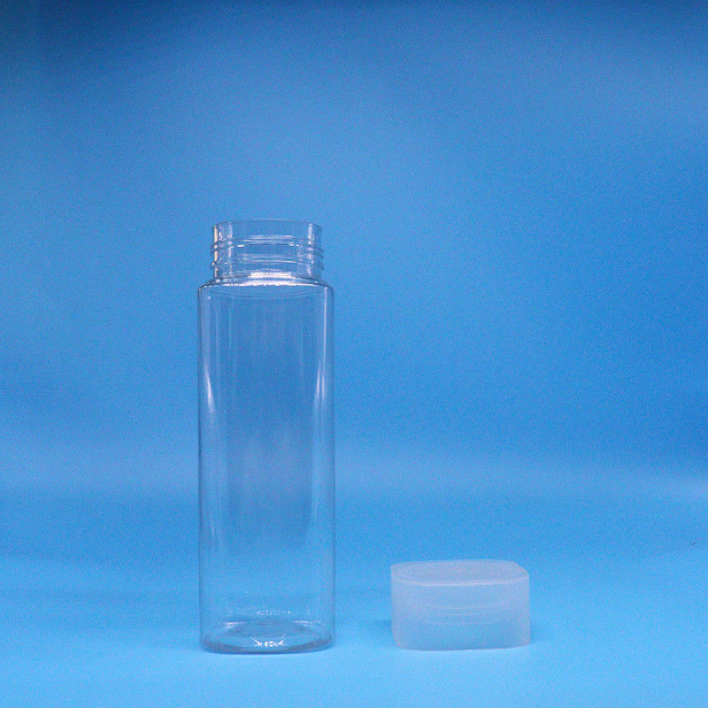 Snack Candy Clear Square Wide Mouth Gıda kalitesi PET Plastik Kavanozlar Vuruş Yukarı Kapağı