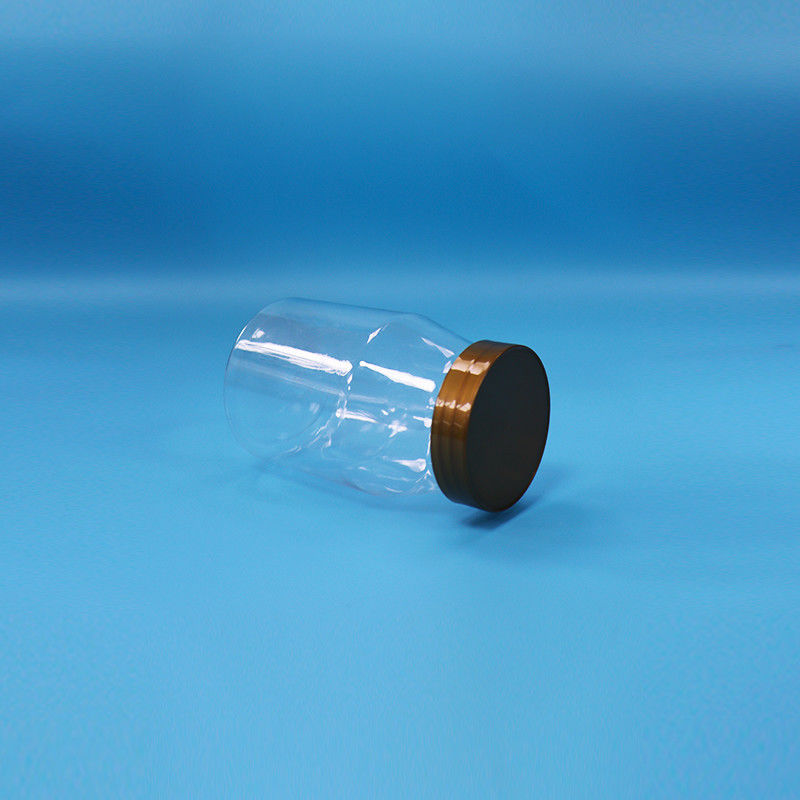 Açık Yuvarlak Geniş Ağızlı Kurabiye Şeker bebek Gıda Yükleme PET Plastik Kavanoz vida Kapak