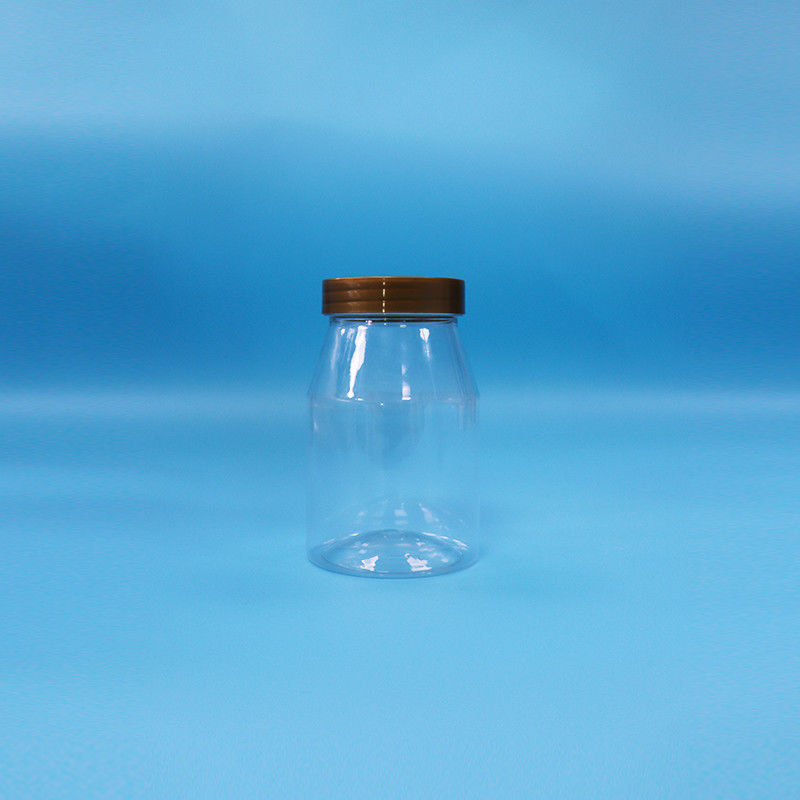 Açık Yuvarlak Geniş Ağızlı Kurabiye Şeker bebek Gıda Yükleme PET Plastik Kavanoz vida Kapak