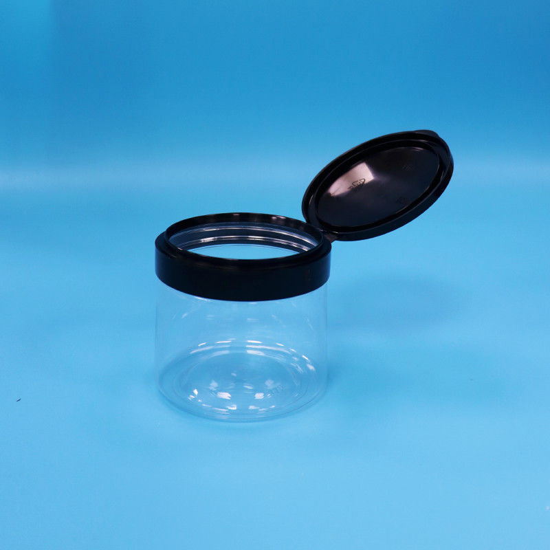 Gıda sınıfı Şeffaf Küçük yuvarlak Plastik Gıda depolama kavanozu Plastik vida üst kapağı