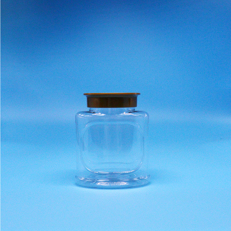 Açık Şekerli Kurabiye Boş Hava geçirmez Fındıklar PET Gıda Sınıfı Plastik Kavanoz Döşeme Kapağı Gıda için