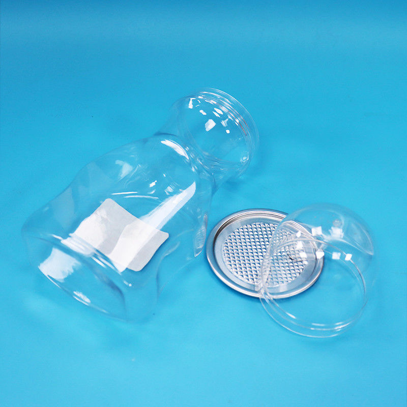 Yeni Şekil Tasarımı Çocuk Yiyecekleri Sert Şekerli vida Kapak Açık Plastik PET Gıda Kaliteli Kavanoz