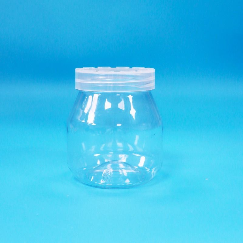 Gıda sınıfı Küçük Boş Şekerli Kurabiyeler Açık PET Plastik Kavanozlar Dönüştürme Kanıtlı vida Kapak