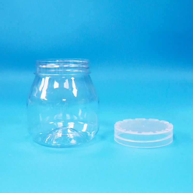 Gıda sınıfı Küçük Boş Şekerli Kurabiyeler Açık PET Plastik Kavanozlar Dönüştürme Kanıtlı vida Kapak