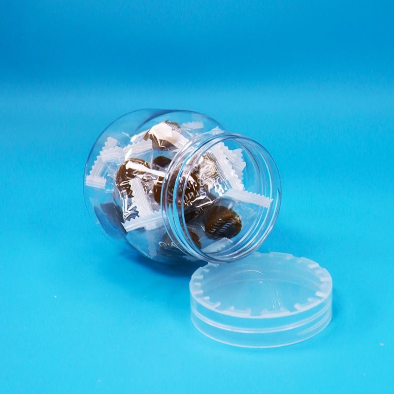 Gıda sınıfı Küçük Boş Şekerli Kurabiyeler Açık PET Plastik Kavanozlar Dönüştürme Kanıtlı vida Kapak