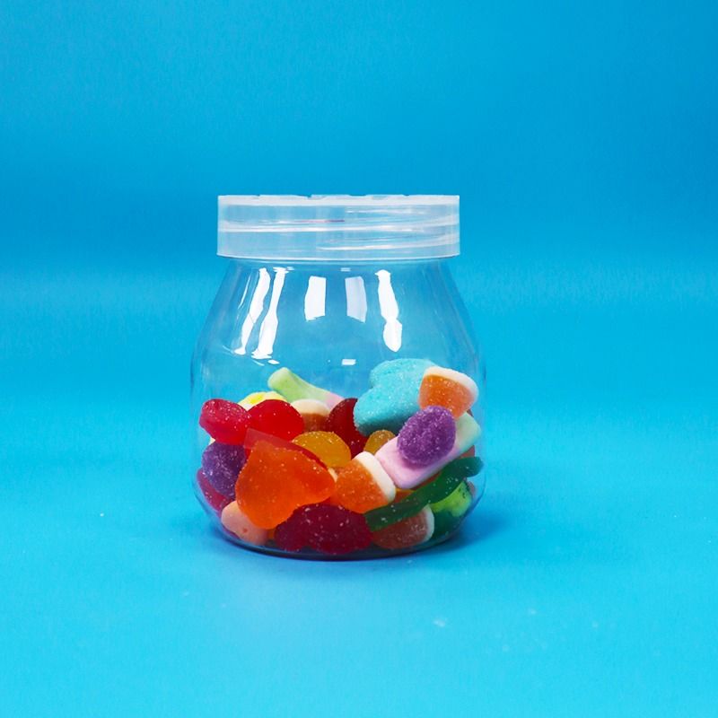 Küçük Boş Şeker Kurabiyesi Şeffaf PET Plastik Kavanoz Vidalı Kapak Gıda Sınıfı Bpa İçermez