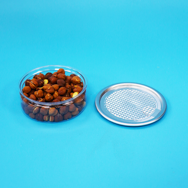 Gıda, Şekerleme, Kurabiye ve Atıştırmalık Paketlemesi İçin Kolay Açılır Yuvarlak Plastik PET Kutu