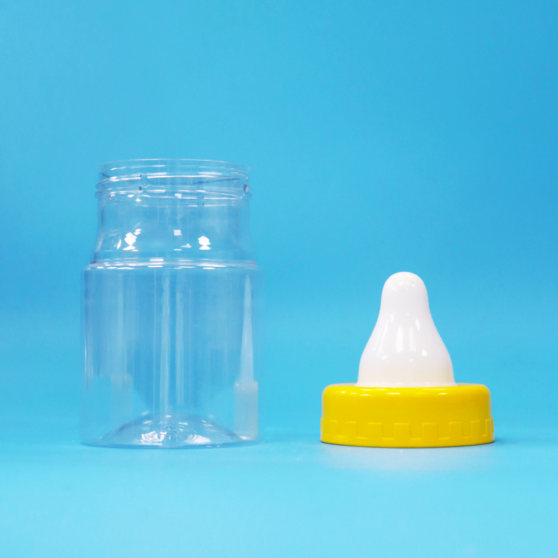 Gıda Şekerli Kurabiye Fındıklar İçin BPA Serbest vida Kapak Şeffaf PET Plastik Kapalı Kavanoz