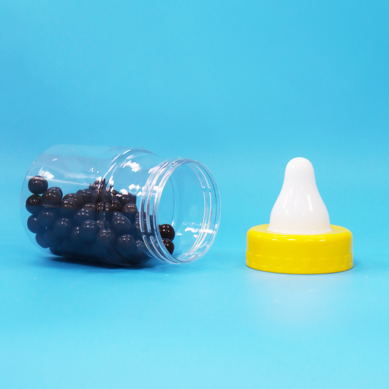 Gıda Şekerli Kurabiye Fındıklar İçin BPA Serbest vida Kapak Şeffaf PET Plastik Kapalı Kavanoz