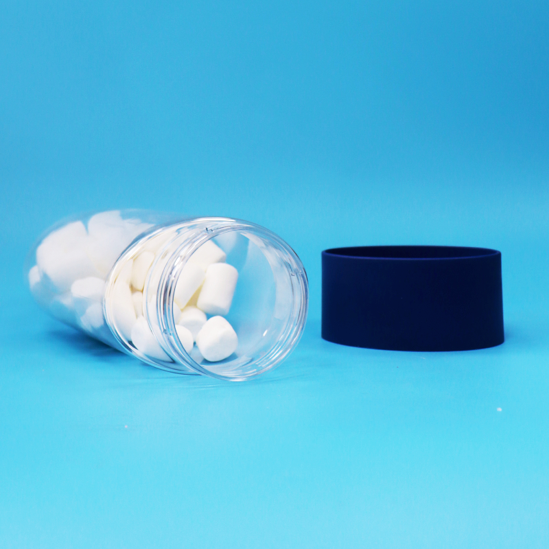 Gıda Sınıfı Oval Şekilli Şeffaf Plastik PET Kurabiye Kuruyemiş Şeker Kavanozu Tahrifata Dayanıklı Kapak