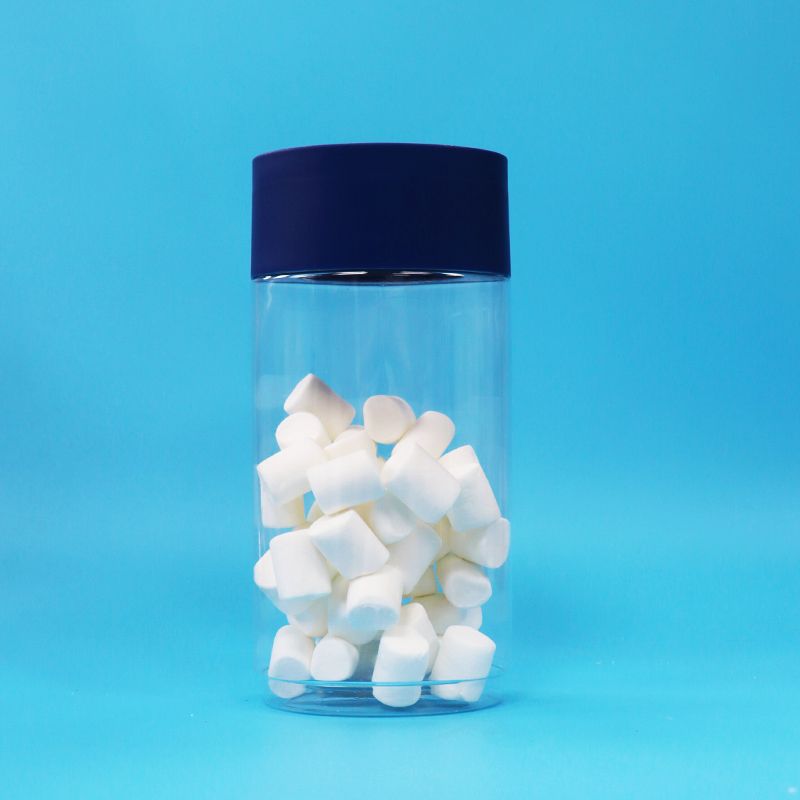 Gıda Sınıfı Oval Şekilli Şeffaf Plastik PET Kurabiye Kuruyemiş Şeker Kavanozu Tahrifata Dayanıklı Kapak