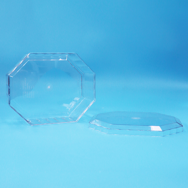 Gıda sınıfı Boş Kuru meyve şekerleme çikolata kurabiye PET plastik sekizgen ambalaj kutusu
