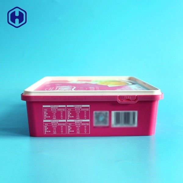 PP Plastik IML Kutusu L25.7 * W21.3 * H6.9 480g Kek Kuru Meyve Ambalaj