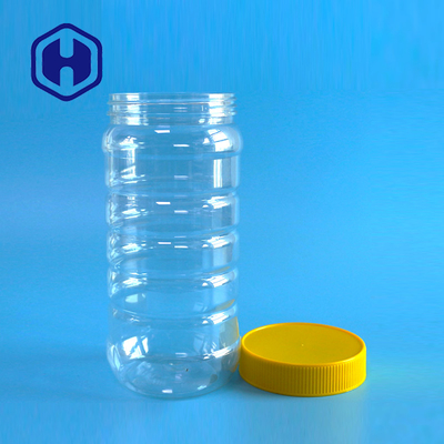 Hava Geçirmez Uzun Yuvarlak Vidalı Üst PET Plastik Kavanoz 167mm Yükseklik