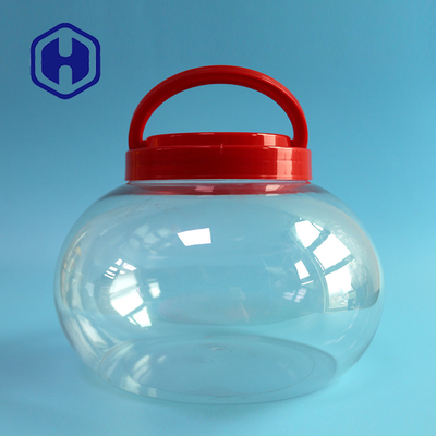 3740ml 126oz Kapaklı ve Saplı Büyük Turşu Yuvarlak PET Plastik Kavanoz Hediye Paketleme