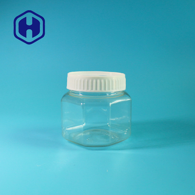 Küçük Altıgen 190ml Kapaklı Boş Plastik Gıda Kavanozları Tatlılar Fıstık Pirinç Fasulye Paketleme