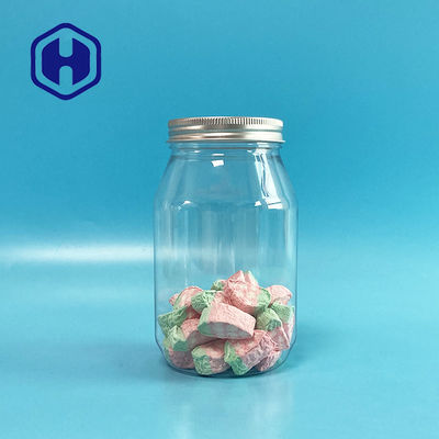 Alüminyum Üst 136mm Yükseklik ile 560ml Snacks Mason Plastik Şişe Kavanoz