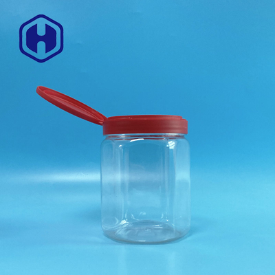 Banyo Tuzları 660ml İçin Üst Altıgen Şeffaf PET Plastik Kavanozlar çevirin