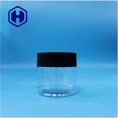 Yuvarlak Gıda Derecesi Açık PET Plastik Şekerli Kurabiye Kuru Karpuz Kavanoz Siyah Kapağı