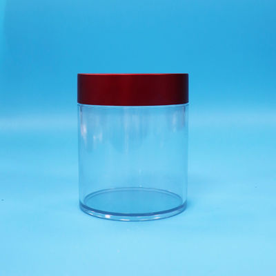 Gıda Kaliteli Şekerleme Kurabiye Kesilmiş İncirler Şeffaf PET Plastik yuvarlak kavanoz vida Kırmızı Kapak