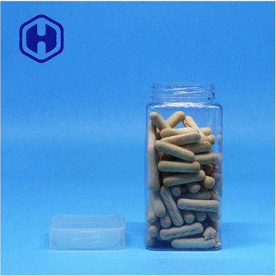 Açık kare fıstık ezmesi jöle çay yaprağı fıstık plastik PET kavanozlar düz vida üst kapağı