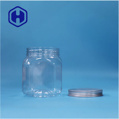 Polygonal şekilli açık plastik kurabiyeler Rock Candy Fındıklar Şeker Kavanoz Alüminyum üst kapağı