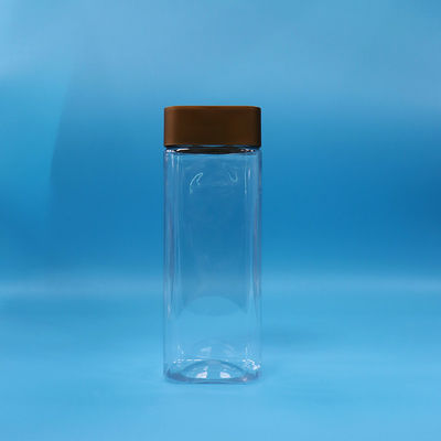 Ucuz Boş PET Şeffaf Geniş Ağız Dikdörtgen Plastik Şekerli Fındık Kavanoz vida Kapak