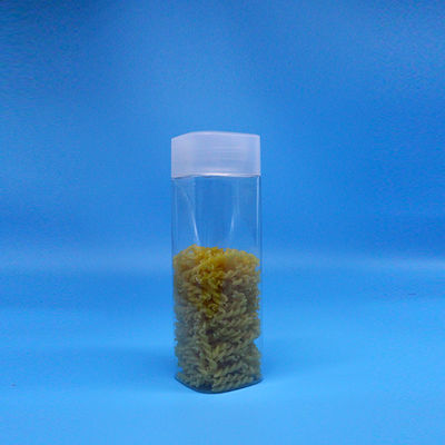 Geniş Ağızlı 600ml Atıştırmalık Yiyecek Şekerli Şeffaf Kare PET Plastik Kavanozlar Düz Üst Kapaklar