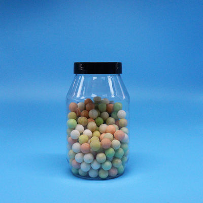 Kurabiyeler Şekerlemeler Kuruyemişler Yüksek Kaliteli Şeffaf Yuvarlak Geniş Ağızlı PET Plastik Kavanoz Vidalı Kapak