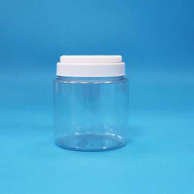 Kolay Açık Şeffaf Yuvarlak Bebek Yiyecekleri Tohumlar Fındıklar Şekerlik Plastik PET Kavanozlar vida Kapak
