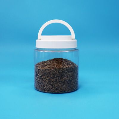 Şeffaf Kolay Açık Yuvarlak Plastik PET Kavanozlar vida Kapak Bebek Yiyecekleri Tohumlar Fındıklar Şeker