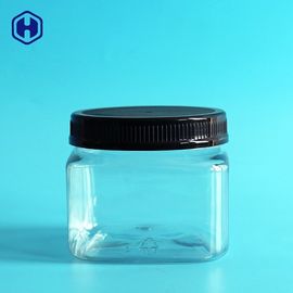 Temizle PET Plastik Kavrama Kavanozlar Konserve Kare Plastik Kapaklı Kapaklı 420ML 14 OZ
