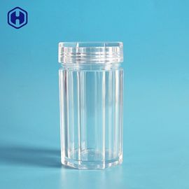 Sekizgen şekli geniş ağızlı plastik kavanoz ilaç kurabiye paketleme