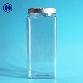 Dayanıklı Sağlam Kare Geniş Ağız Plastik Kavanozlar Geri Dönüşümlü Toksik Olmayan