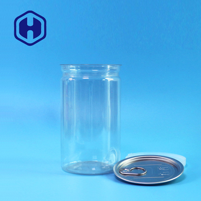 Yuvarlak 16.9oz Kolay Açılır Plastik PET Can 500ml Atıştırmalıklar İçin Kuru Meyveler Fıstık