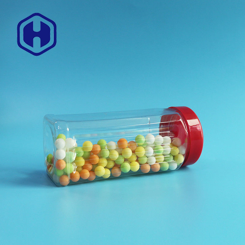 171mm Yükseklik PET Kare Kavanoz Dökme Kuruyemiş Kaju Kokulu Çay Kurutulmuş Sebze 560ml Plastik Kapak