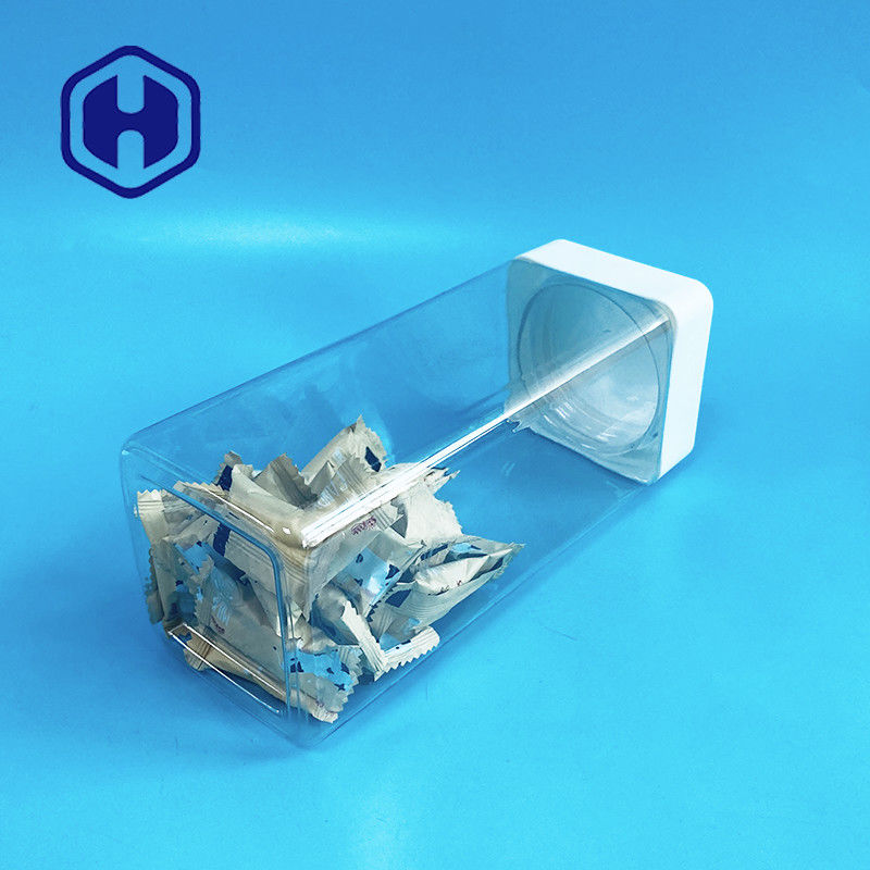 1140ml Kare Plastik Kavanozlar Vidalı Üst Tatlılar Barlar Liner Sızdırmazlıklı Gıda Sınıfı