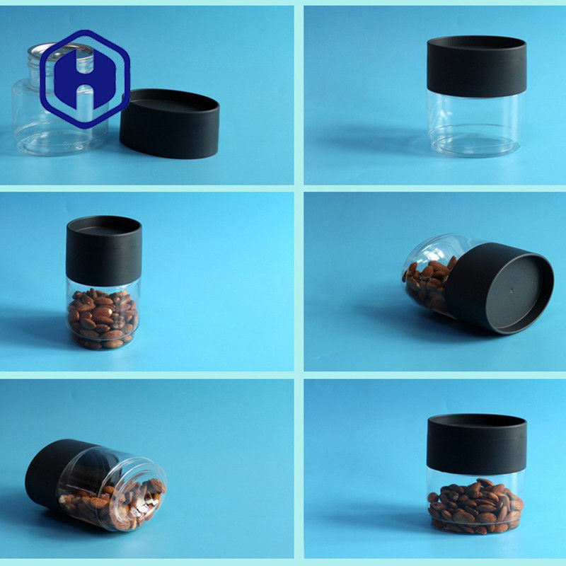 Özel Plastik Ambalaj Kavanozu 13oz Düz Oval Teneke Kuru Meyve PET Saklama Kabı