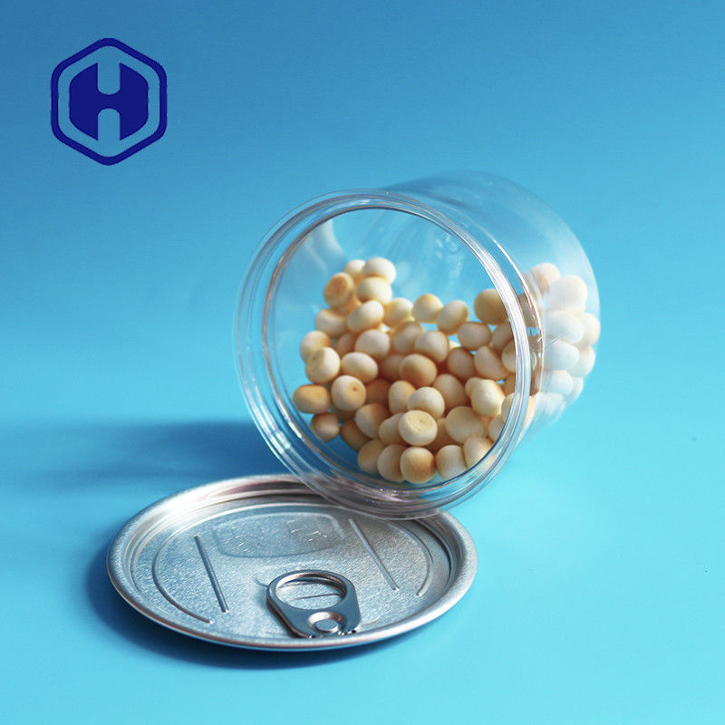 Kedi Köpek Tedavisi Bisküvi Plastik Evcil Hayvan Yemi Yuvarlak 250ml 60mm Yükseklikli Kolay Açık Kutular