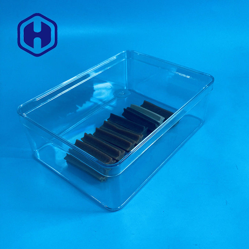 1180ml Tek kullanımlık PET ambalaj kutusu Büyük Boyutlu Dikdörtgen Plastik Gıda Çikolata Paket Kutusu