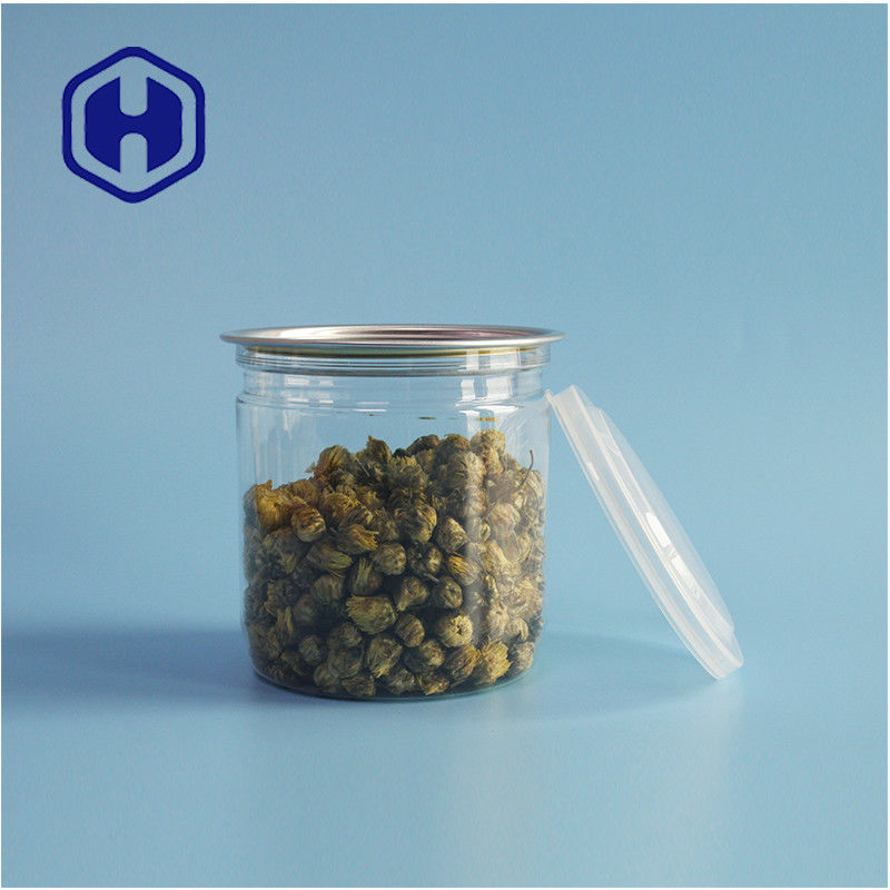 Süpermarket ambalajı Hava geçirmez sızıntı geçirmez PET plastik kurabiye kutuları kolay açılan kapağı ile