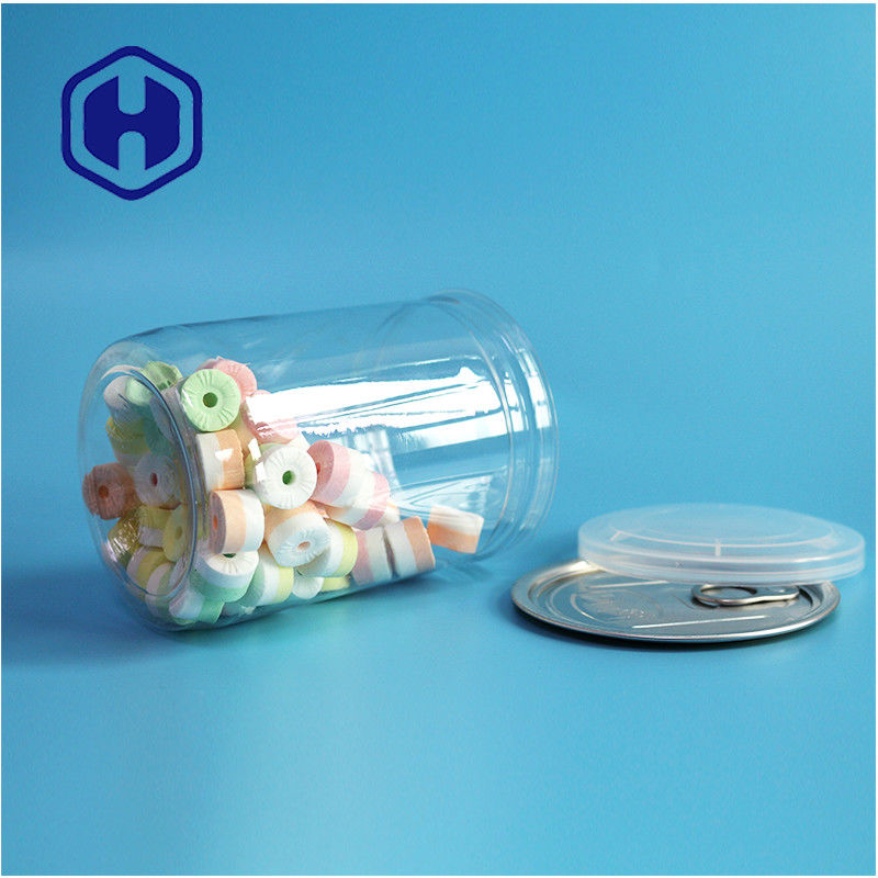 500 ml 17 oz süpermarket ambalajı kolay açılan alüminyum ucu ile şeffaf PET plastik kutu