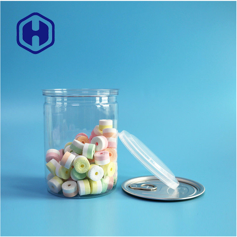 500 ml 17 oz süpermarket ambalajı kolay açılan alüminyum ucu ile şeffaf PET plastik kutu