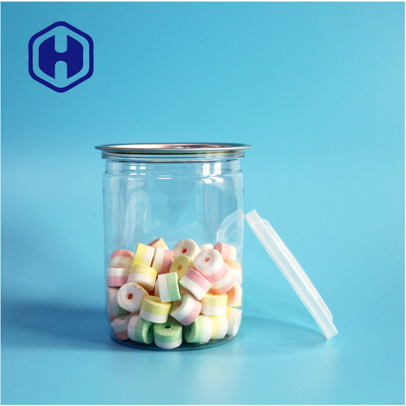 500 ml 17 oz süpermarket ambalajı kolay açılan alüminyum ucu ile şeffaf PET plastik kutu