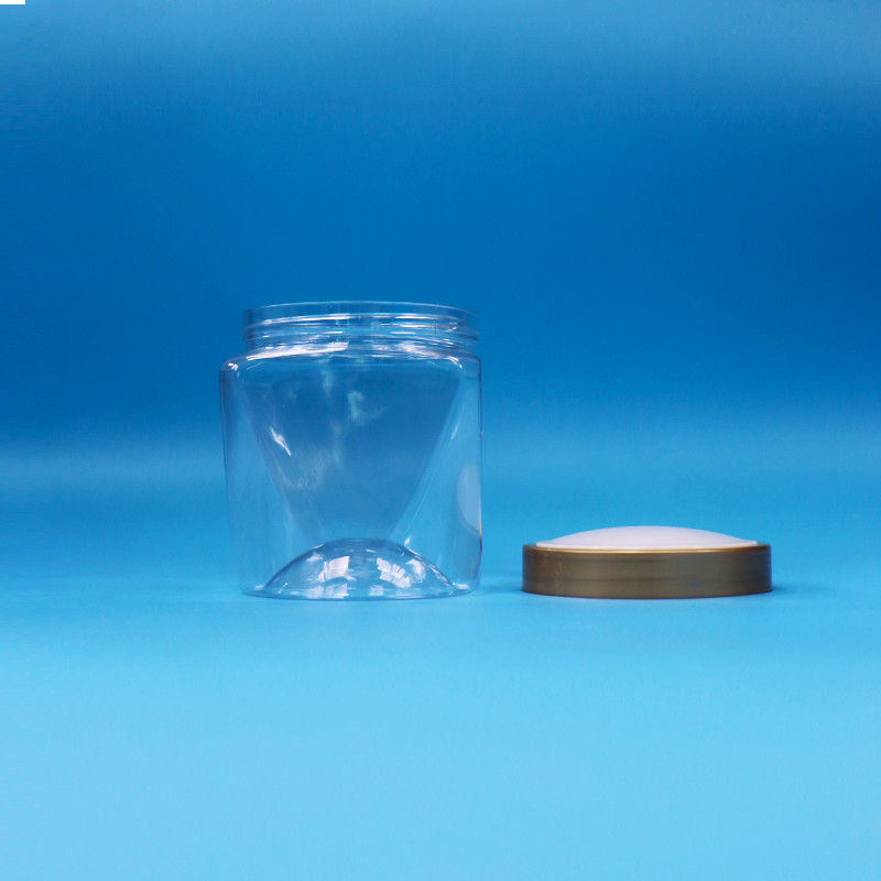 Geniş Ağız Plastik PET Gıda Sınıfı Şeffaf Bebek Yiyecek Şekerli Kavanoz Düz Kapak