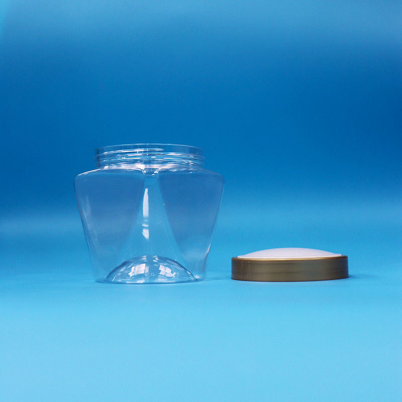 Geniş Ağız Plastik PET Gıda Sınıfı Şeffaf Bebek Yiyecek Şekerli Kavanoz Düz Kapak