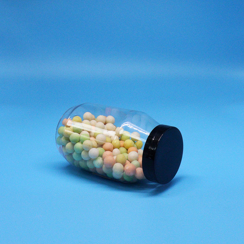 Kurabiyeler Şekerlemeler Kuruyemişler Yüksek Kaliteli Şeffaf Yuvarlak Geniş Ağızlı PET Plastik Kavanoz Vidalı Kapak