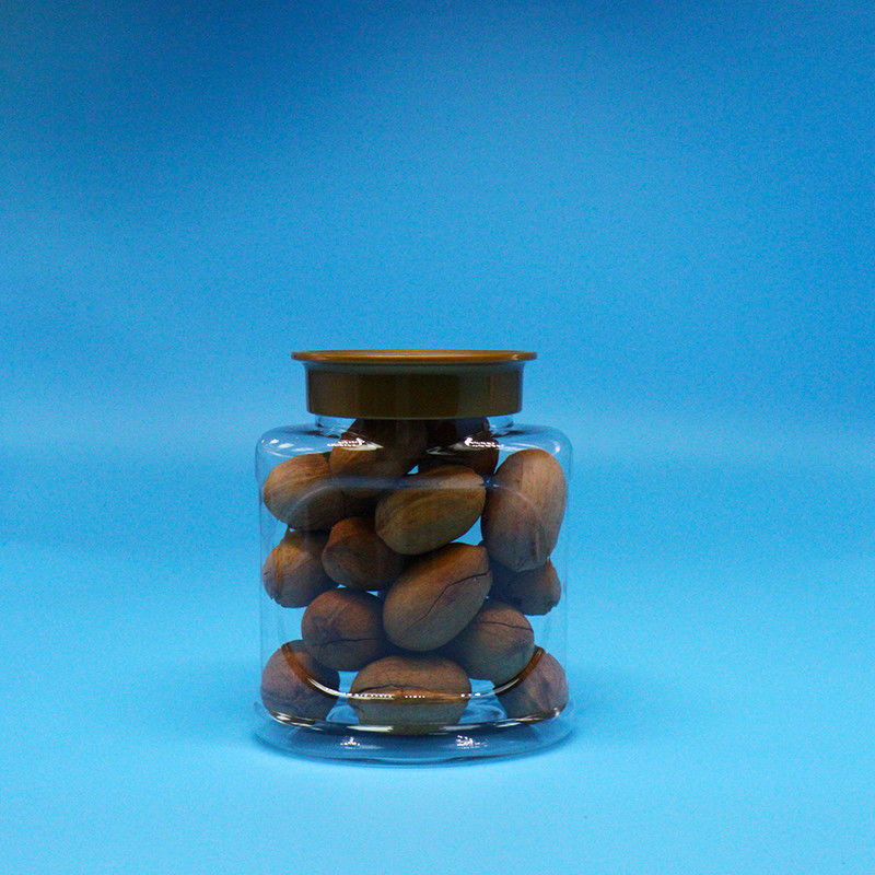 Boş Hava geçirmez Açık PET Gıda Sınıfı Plastik Kavanoz Vuruş Kapak Gıda Şekerleme Kurabiye Fındıkları